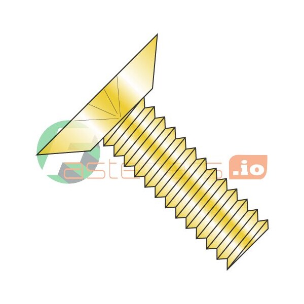 Newport Fasteners #8-32 x 1/4 in Phillips Flat Machine Screw, Zinc Yellow Steel, 10000 PK 541150 - main